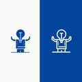 Business, Improvement, Man, Person, Potential Line and Glyph Solid icon Blue banner Line and Glyph Solid icon Blue banner