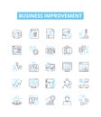Business improvement vector line icons set. Optimization, Performance, Efficiency, Expansion, Streamlining, Automation