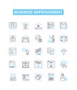 Business improvement vector line icons set. Optimization, Performance, Efficiency, Expansion, Streamlining, Automation