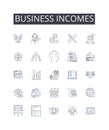 Business incomes line icons collection. Schedule, Roster, Planning, Assignments, Agenda, Shifts, Workforce vector and