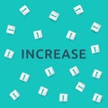 business increase concept with arrow up symbol on messy block. Growth step with vector illustration for success process, rise