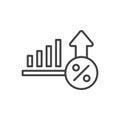 Business Increase Icon - Percentage Growth Icon Royalty Free Stock Photo
