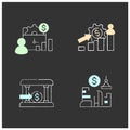 Business incubator chalk icons set Royalty Free Stock Photo