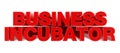 BUSINESS INCUBATOR red word on white background illustration 3D rendering Royalty Free Stock Photo