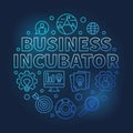 Business Incubator round blue vector outline illustration Royalty Free Stock Photo