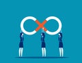 Business infinite cooperation. Concept Business vector illustration, Teamwork, Partnership Royalty Free Stock Photo