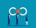 Business infinite cooperation. Concept Business vector illustration, Teamwork, Partnership Royalty Free Stock Photo