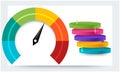 Business info graphics meter on abstract background