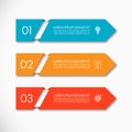 Business infographic arrow template with 3 options. Can be used for diagram, graph, chart, report, web design.