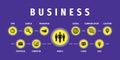 Business Infographic Banner Design for presentation, website, brochure. Icons set. Vector illustration Royalty Free Stock Photo