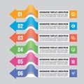 Business infographic concept - horizontal colored banners with arrows - vector layout for presentation, brochure, website etc. Royalty Free Stock Photo