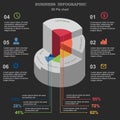 Business infographic. 3D pie chart. Layout for your options or steps Royalty Free Stock Photo