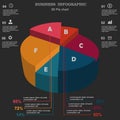 Business infographic. 3D pie chart. Layout for your options or steps Royalty Free Stock Photo