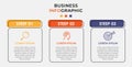 Minimal Business Infographics template. Timeline with 3 steps, options and marketing icons Royalty Free Stock Photo