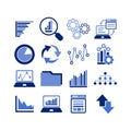 Business Infographic icons. Set of charts and graphs. Statistics, pictogram, data set on isolated white background. EPS 10 vector Royalty Free Stock Photo