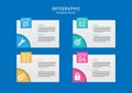 Business infographic 4 options square multi colored icons various shapes