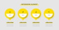 Business Infographic Presentation with Yellow Color 4 Circles, Numbers, and Icons