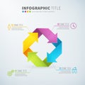 Business infographic rotate arrow sign time laps