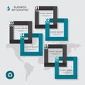 Business infographic square in flat design. Layout for your options or steps Royalty Free Stock Photo