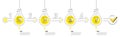 Business Infographic 4 steps timeline. Workflow process with Journey, Employee, Calculate budget and Goal icons. Vector