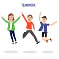 Business infographic with teamwork