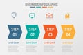 Business infographic template with 4 arrows options, Abstract elements diagram or processes and business flat icon, Vector Royalty Free Stock Photo