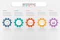 Business infographic template with 5 gear options, Abstract elements diagram or processes and business flat icon, Vector business Royalty Free Stock Photo