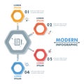 Business Infographic Template. Modern Hexagonal Infographics Tim