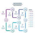 Business Infographic Template.Modern Hexagonal Infographics Time