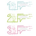 Business infographic template with numbers 3 options or steps colorful version eight