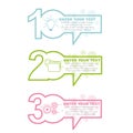 Business infographic template with numbers 3 options or steps colorful version nine