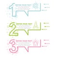 Business infographic template with numbers 3 options or steps colorful version six