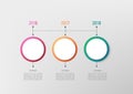 Business infographic template with 3 options circle shape, Abstract elements diagram or processes, Vector business template for Royalty Free Stock Photo