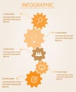 Business infographic template with 5 options gear shape, Abstract elements diagram , parts or processes and business flat icon, V Royalty Free Stock Photo