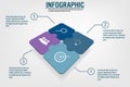 Business infographic template with 4 options jigsaw shape, Abstract elements diagram , parts or processes and business flat