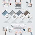 Business infographic template set. Vector illustration. Royalty Free Stock Photo
