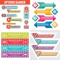 Business infographic templates concept vector illustration. Abstract banner set. Advertising promotion layout collection. Royalty Free Stock Photo