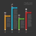 Business Infographic timeline Template with banners and icons