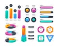 Business infographic. Workflow charts, circular diagrams, annual marketing reports. 3d vector collection Royalty Free Stock Photo