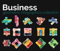 Business infographics collection - glossy stripes