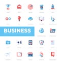 Business infographics flat design icons, web elements set