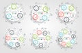 Circle arrows infographic. Business concept with 3 4 5 6 7 8 options, parts, steps or processes. Vector pie charts. Royalty Free Stock Photo