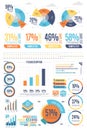 Business infographics set with different diagram