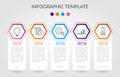 Business infographics template the concept is hxagon option step with icon. Can be used for diagram infograph chart