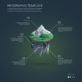 Business infographics template. Low poly floating