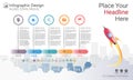 Business infographics template, Milestone timeline or Road map with Process flowchart 5 options.