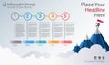 Business infographics template, Milestone timeline or Road map with Process flowchart 5 options.