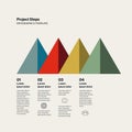Business infographics vector template. Data, information and report presentation with steps. Minimal design.