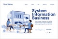 Business information system abstract concept vector illustration. Royalty Free Stock Photo