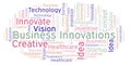 Business Innovations word cloud, made with text only.